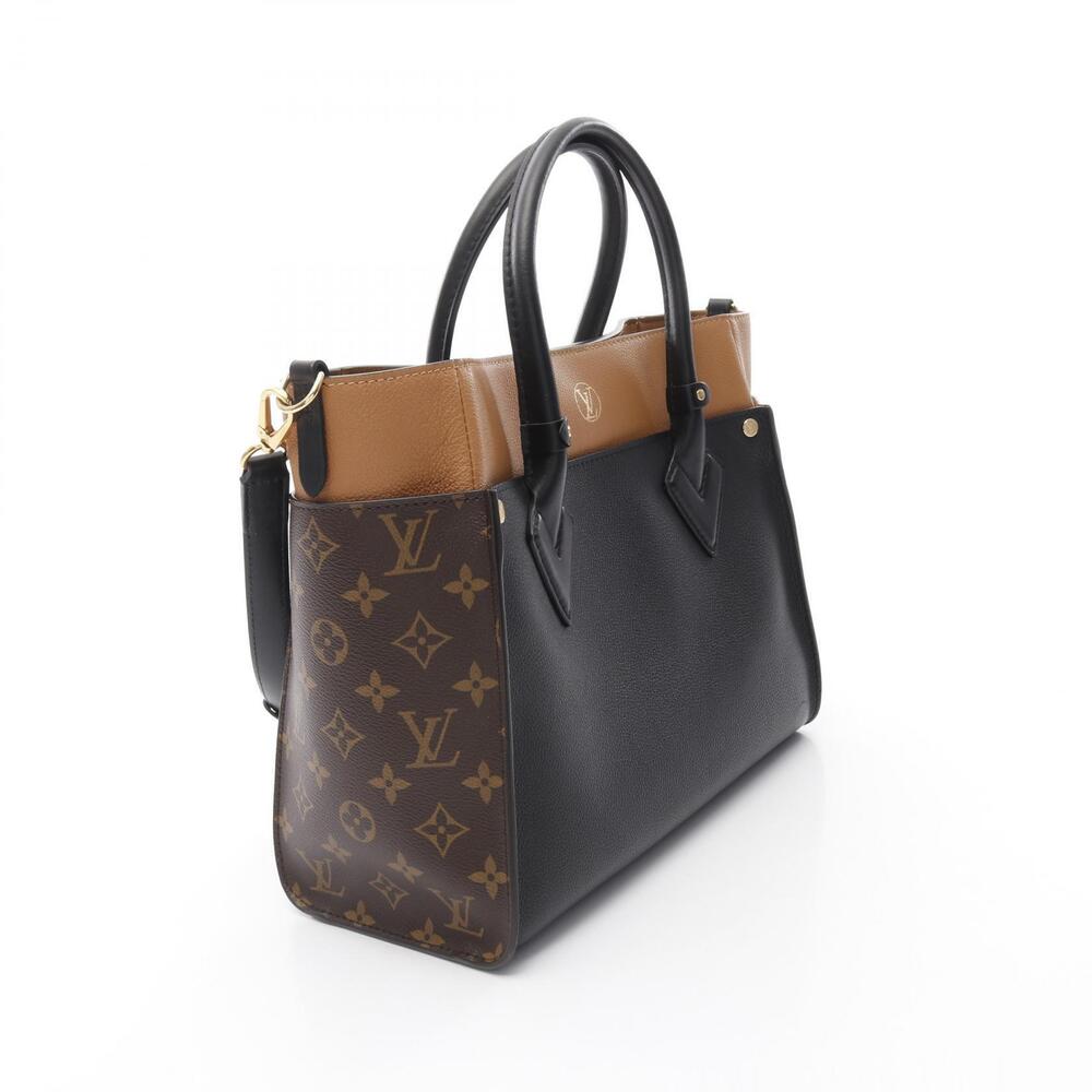 Louis Vuitton Canvas Side On Noir Black Black Handbag My Brown Monogram Leather